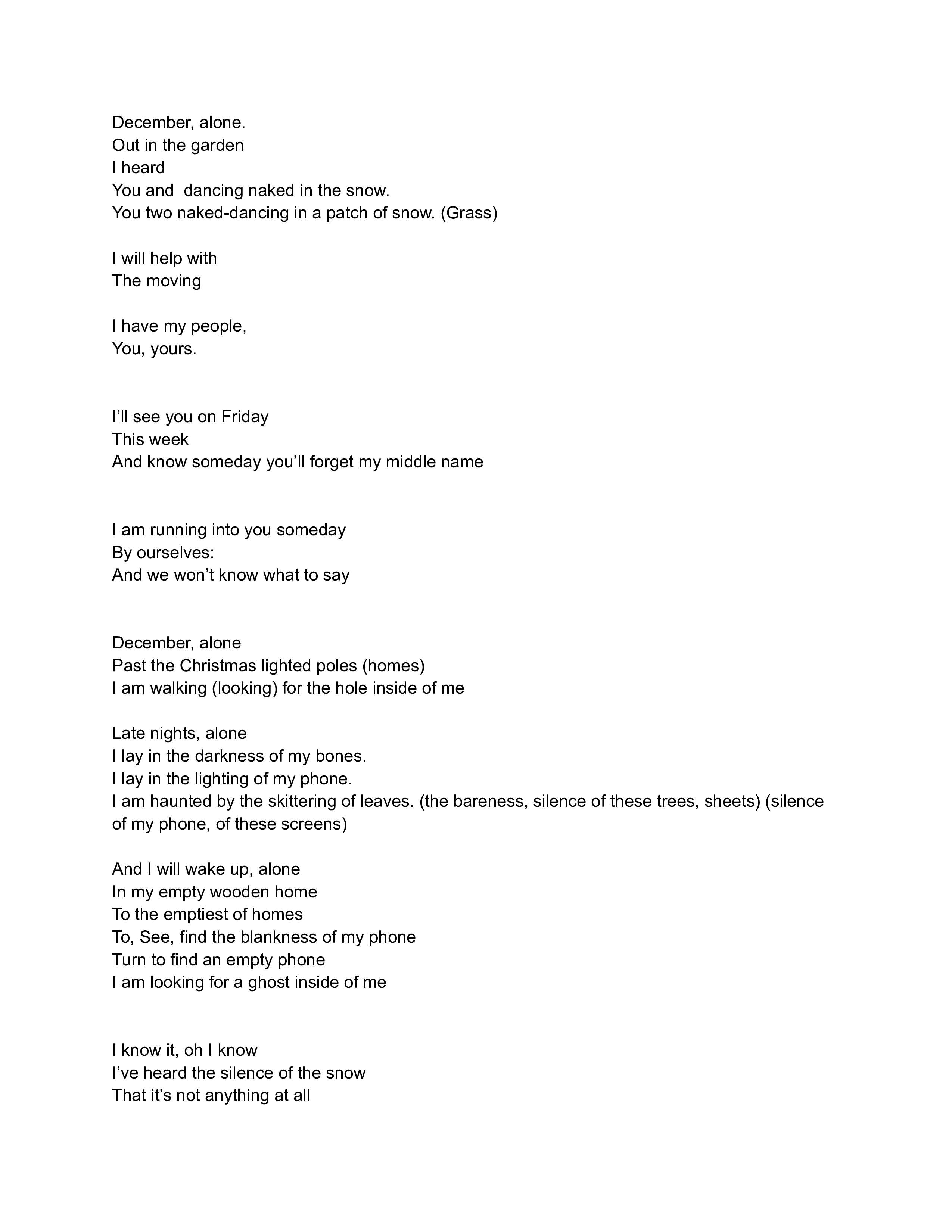 Losing a Friend Lyrics Sheet 1